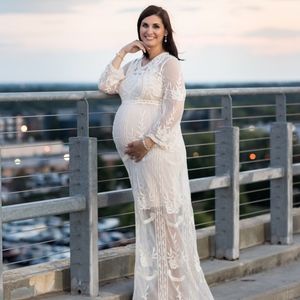 Lace Maternity Maxi Gown